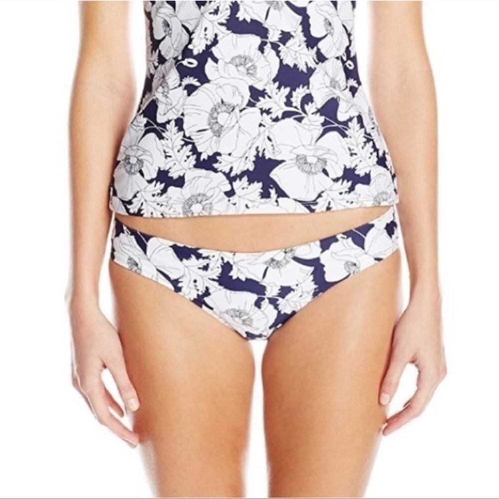Shoshanna Blue White Floral Poppies Bikini Bottoms — image 4 of 8